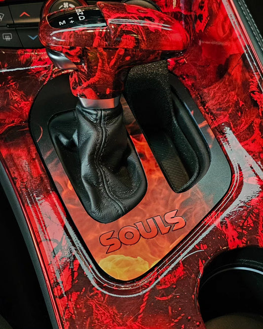 Dodge Challenger shifter panel insert